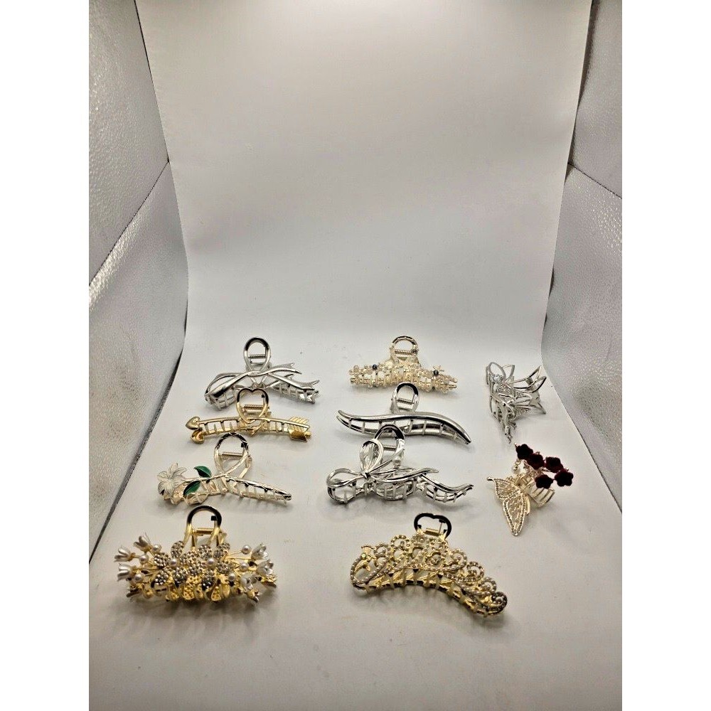 Decorative Hair Claw Clip - Multiple Styles & Designs - Metal & Floral Finishes.